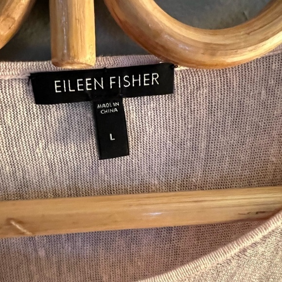 Eileen Fisher light orange linen top L - Picture 10 of 11